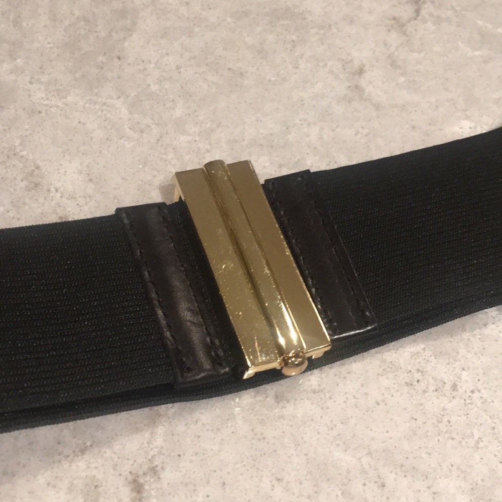 Club Monaco Black and Gold Belt
